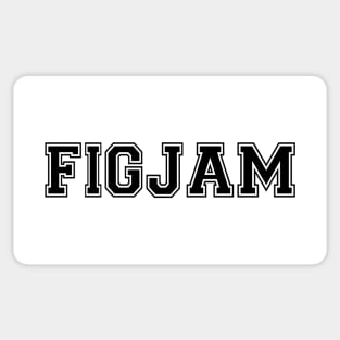 "FIGJAM" in black college sports jersey font - Aussie slang FTW Sticker